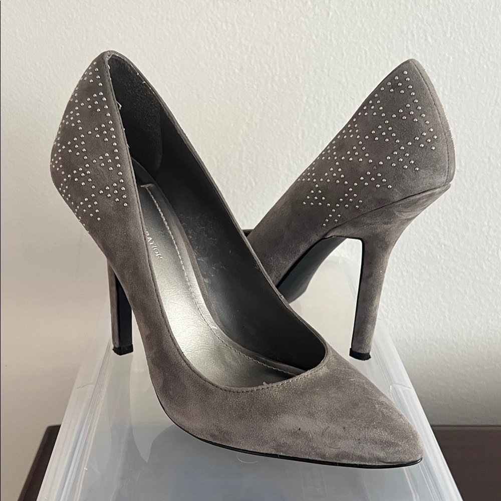 BCBGeneration Gray Suede Heels
